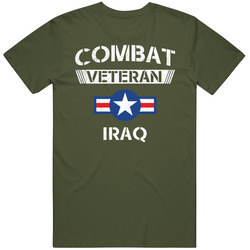 Combat Veteran Iraq Military Vet Distressed Vintage T Shirt