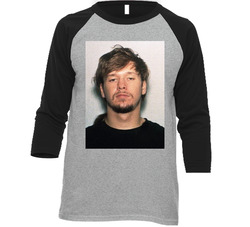 Donnie Wahlberg Celebrity Mugshot Vintage Grunge Look Fan Raglan Vintage Raglan 3/4 Sleeve Shirt