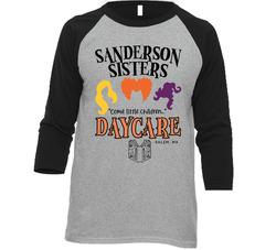 Sanderson Sisters Daycare Hocus Pocus Parody Halloween Movie Raglan Vintage Raglan 3/4 Sleeve Shirt