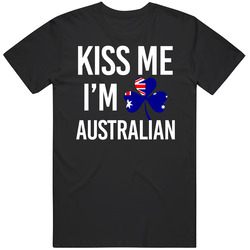 Kiss Me I'm Australian Irish St Patrick's Day Nationality Parody Beer Pub Crawl Vintage T Shirt