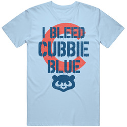 I Bleed Cubbie Blue Chicago Cubs Baseball Distressed Vintage T Shirt