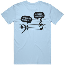 Nothing But Treble Base Clef Bring Us Down Funny Music Theory Vintage T Shirt