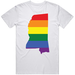 Missippi Lgbtq Pride State Silhouette Vintage T Shirt