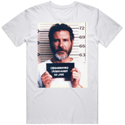 Harrison Ford The Fugitive Celebrity Mugshot Vintage Grunge Look Fan Vintage T Shirt