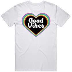 Good Vibes Heart Positivity Peace Love Vintage T Shirt