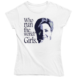 Who Run The World Girls Fun Hillary Clinton Presidential Campaign Vintage Ladies T Shirt