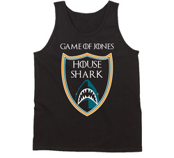 Game Of Jones House Shark Game Of Thrones Parody San Jose Hockey Fan Vintage Tanktop