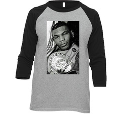 Mike Tyson Heavyweight Champion Boxing Vintage Look Fan Raglan Vintage Raglan 3/4 Sleeve Shirt