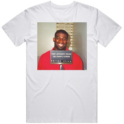 Deion Sanders Athlete Celebrity Mugshot Vintage Grunge Look Fan Vintage T Shirt