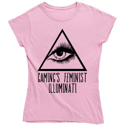 Gamings Feminist Illuminati Funny Eye Vintage Ladies T Shirt