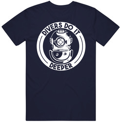 Divers Do It Deeper Funny Diving Scuba Snorkeling Watersports Vintage T Shirt