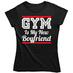 Gym Is My New Boyfriend Funny Crossfit Fitness Worn Look Vintage Ladies T Shirt