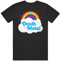 Death Metal Sparkle Rainbows Funny Distressed Vintage T Shirt