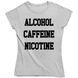 Alcohol Caffeine Nicotine Fun Shameless Popular Tv Show Vintage Ladies T Shirt Alcohol Caffeine Nicotine Fun Shameless Popular Tv Show Vintage Ladies T Shirt