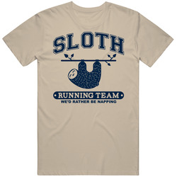 Sloth Running Team We Rather Be Napping Funny Lazy Tired Anti Exercise Vintage T Shirt