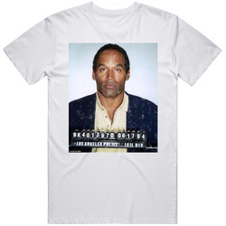 Oj Simpson Controversial Celebrity 1994 Mug Shot Distressed Look Vintage T Shirt
