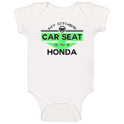 Car Seat In A Honda Funny Kids Car Vintage Car Baby One Piece