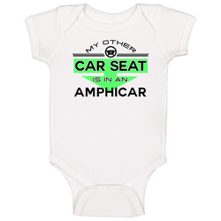 Car Seat In An Amphicar Funny Kids Car Vintage Car Baby One Piece