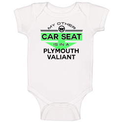 Car Seat In A Plymouth Valiant Funny Kids Car Vintage Car Baby One Piece