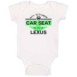Car Seat In A Lexus Funny Kids Car Vintage Car Baby One Piece
