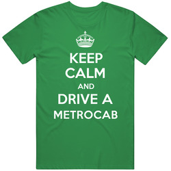 Keep Calm Drive Metrocab Funny Car Parody Vintage Car T Shirt
