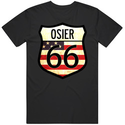 Osier Personalized American Flag Route 66 Highway Sign Vintage Car T Shirt