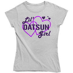 Lil Datsun Girl Ladies Heart Car Lover Vintage Car Ladies T Shirt