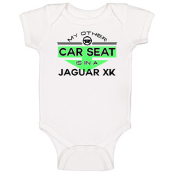 Car Seat In A Jaguar Xk Funny Kids Car Vintage Car Baby One Piece