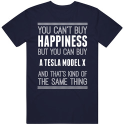 Buy A Tesla Model X Happiness Car Lover Vintage Car T Shirt