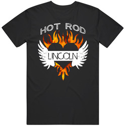 Lincoln Hot Rod Custom Car Name Cool Flame Heart Tattoo Vintage Car T Shirt
