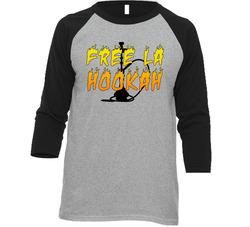 Free La Hookah Bad Bunny Hookah Smokers Baseball Raglan Vintage Raglan 3/4 Sleeve Shirt
