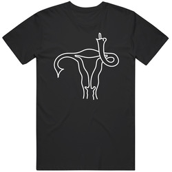 Uterus Flipping Off Female Reproductive Rights Supporter Vintage T Shirt
