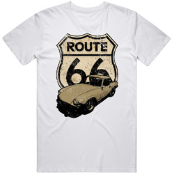 Beige 1979 Triumph Spitfire Route 66 Grunge Sign Cool Car Vintage T Shirt