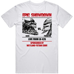 Epic Alien Fightcard Sci Fi Vintage T Shirt