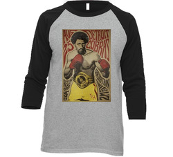 Thomas Hearns Boxer The Detroit Cobras Garage Band Mashup Poster Distressed Fan Raglan Vintage Raglan 3/4 Sleeve Shirt