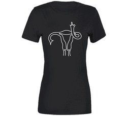 Uterus Flipping Off Female Reproductive Rights Supporter  Premium Vintage Ladies T Shirt