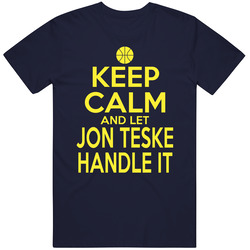 Jon Teske Keep Calm And Let Him Handle It Michigan Basketball Fan Vintage T Shirt