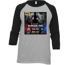 Conor Mcgregor Nate Diaz Its On Fight Poster Mma Fight Fan Raglan Vintage Raglan 3/4 Sleeve Shirt