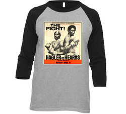 Thomas Hearns Vs Marvin Hagler The Fight Vintange Look Fight Poster Boxing Fan Raglan T Vintage Raglan 3/4 Sleeve Shirt