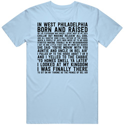 Fresh Prince Of Bel Air Theme Song Lyrics 90s Tv Show Fan Retro T Shirt