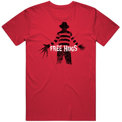 Freddy Krueger Free Hugs Funny Halloween Worn Look Retro T Shirt