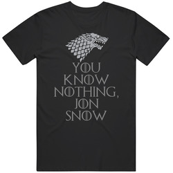 You Know Nothing Jon Snow Game Of Thrones Wolf retro T Shirt