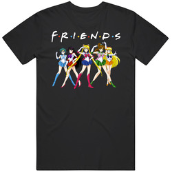 Friends Sailor Moon 90s Kids Tv Show Anime Cartoon retro T Shirt