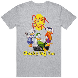 Quack Pack Chicks Dig Em 90s Kids Duck Tv Show Cartoon Worn Look retro T Shirt