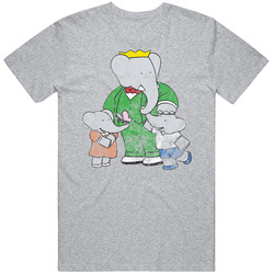 Babar And Kids 90s Kids Elephant Tv Show Cartoon Worn Look retro T Shirt