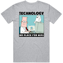 Dilbert Technology No Place For Wimps retro T Shirt