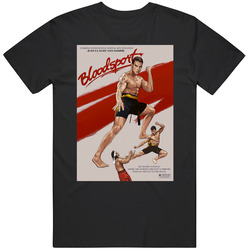 Jean Claude Van Damme Bloodsport Poster 90s Action Martial Arts Combat Fight Movie Retro T Shirt