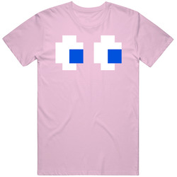 Pink Mr Pac Man Ghost Hallowen Retro T Shirt