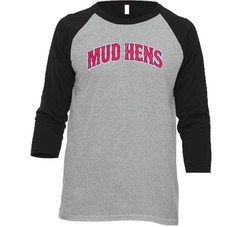 Toledo Mud Hens Retro Vintage Baseball Raglan Retro Raglan 3/4 Sleeve Shirt