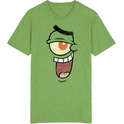 Plankton Spongebob Squarepants Big Face Halloween Costume Worn Look Vintage Unisex Retro T Shirt Plankton Spongebob Squarepants Big Face Halloween Costume Worn Look Vintage Unisex Retro T Shirt